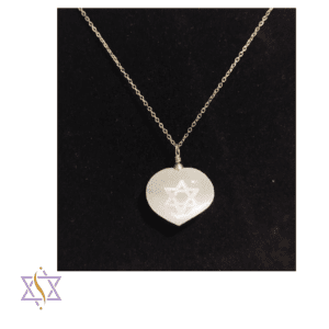 Colar Coração de Selenite e Estrela de David