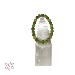 Pulseira Rudraksha e Ágata Verde