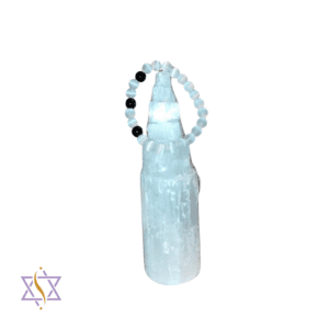 Pulseira Selenite e Turmalina Negra