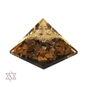 Pirâmide de Orgonite com Olho de Tigre 7x7