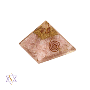 Pirâmide de Orgonite com Quartzo Rosa 7x7